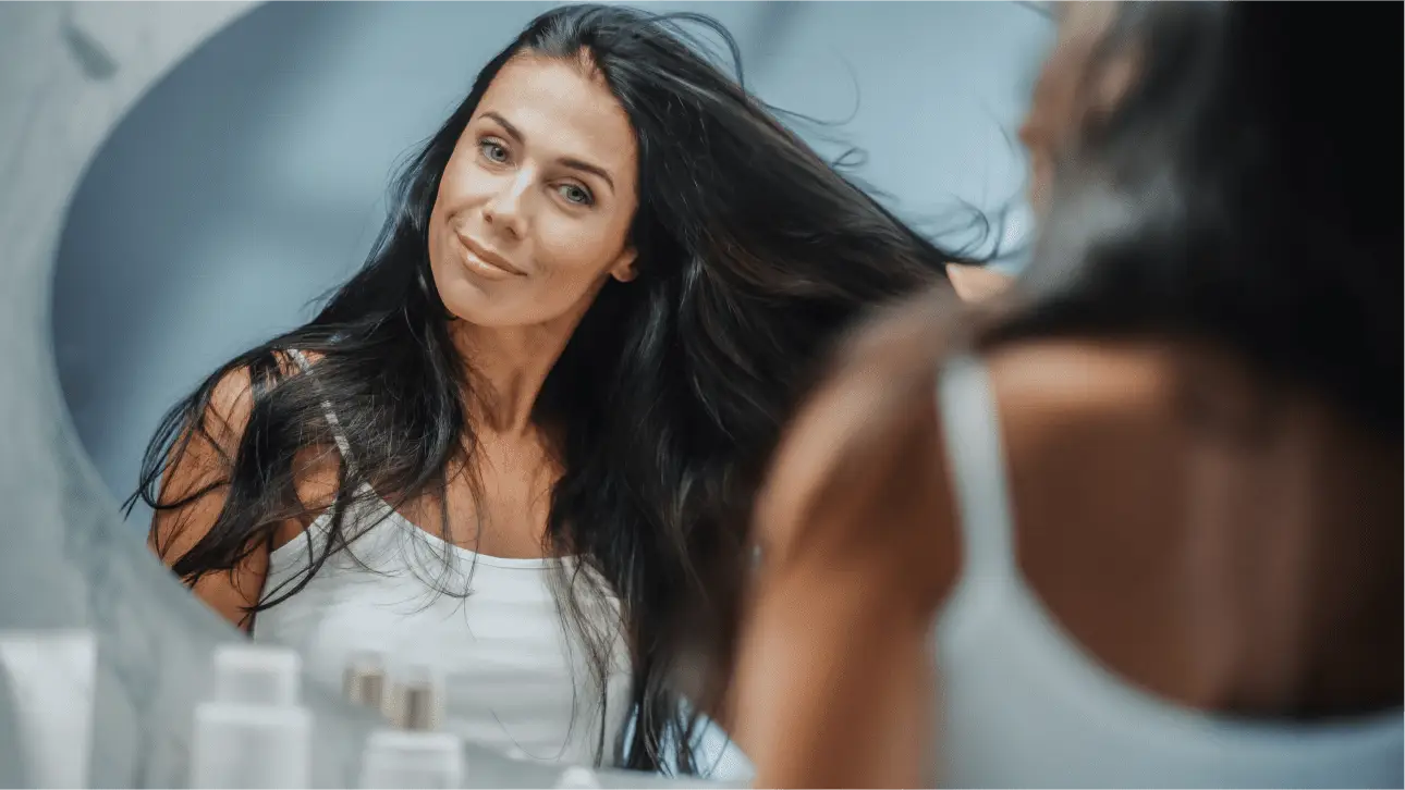 Woman with glowing skin after PRP treatment at Skin6 Toronto